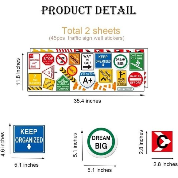 Road to Success Wall Decal Quote Traffic Sign Vinyl Wall Stickers - Picture 6 of 6